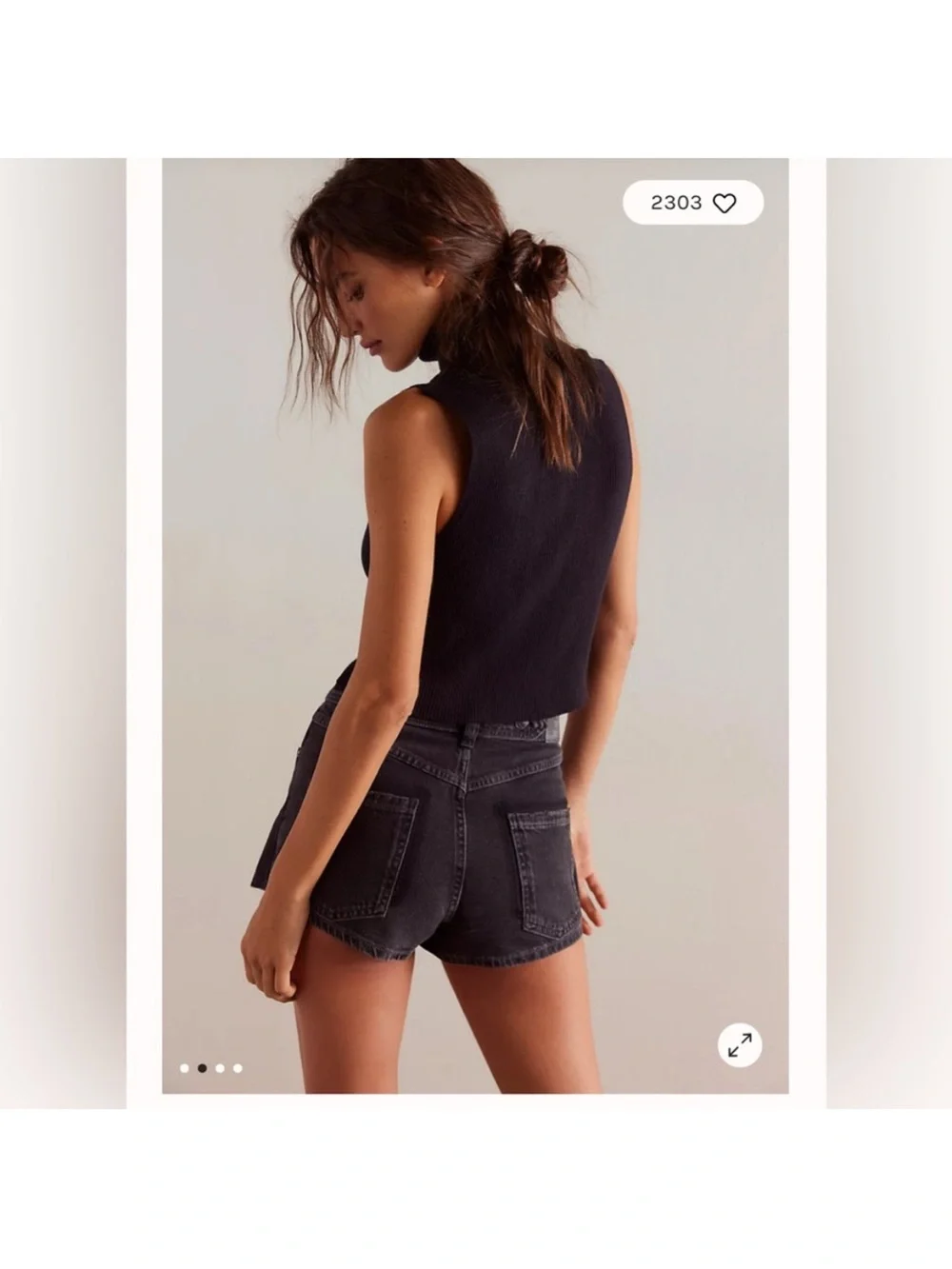 Free People We The Free Maxine Denim Skort. NWT. Black